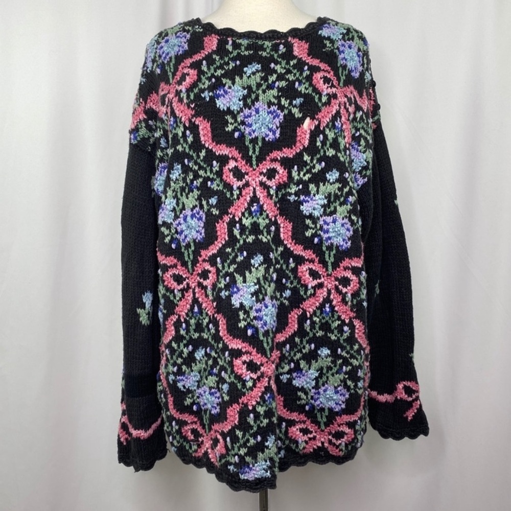 vintage hand knit long sleeve pullover sweater